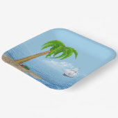 クリスマスパームツリーアンドボート ペーパープレート (傾斜あり)