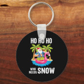 クリスマスパームツリーサンタサーフィンビーチバケーションX キーホルダー (正面)