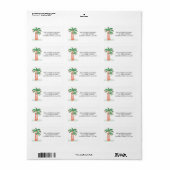 クリスマスパームツリーズ差出人住所 ラベル (フルシート)