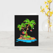 クリスマスパームツリートロピカルクリスマスココナッツマッチング カード (黄色い花)