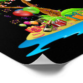 クリスマスパームツリートロピカルクリスマスココナッツマッチング ポスター (角)