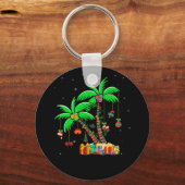 クリスマスパームツリートロピカルクリスマスココナッツライト キーホルダー (正面)