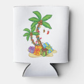 クリスマスパームツリートロピカルクリスマスココナッツライト 缶クーラー (正面)