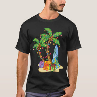 クリスマスパームツリートロピカルクリスマスココナッツ Tシャツ