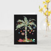 クリスマスパームツリートロピカルクリスマスビーチフロリダハ カード (黄色い花)