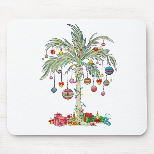 クリスマスパームツリートロピカルクリスマスビーチフロリダハ マウスパッド (正面)