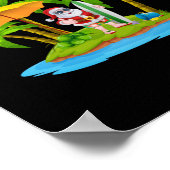 クリスマスパームツリートロピカルクリスマスライト ポスター (角)