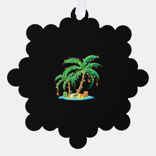 クリスマスパームツリートロピカルココナッツクリスマス オーナメントカード (正面)
