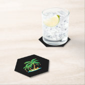 クリスマスパームツリートロピカルココナッツクリスマス ペーパーコースター (インサイチュ)