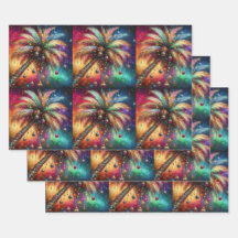 クリスマスパームツリートロピカルビーチデクページ