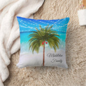クリスマスパームツリートロピカルビーチライト クッション (ブランケット)