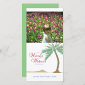 クリスマスパームツリービーチ垂直フォトカード シーズンカード (正面/裏面)