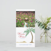 クリスマスパームツリービーチ垂直フォトカード シーズンカード (スタンド正面)