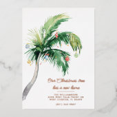 クリスマスパームツリーファミリームービングアナウンス 箔シーズンカード (正面)