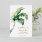 クリスマスパームツリーファミリームービングアナウンス 箔シーズンカード (立ち正面)