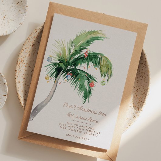 クリスマスパームツリーファミリームービングアナウンス 箔シーズンカード