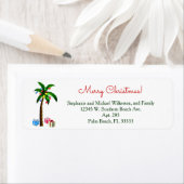 クリスマスパームツリーライツトロピカルアイランドビーチ ラベル (インサイチュ)