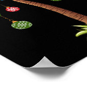 クリスマスパームツリーライトハワイアントロピカルクリスマス1 ポスター (角)