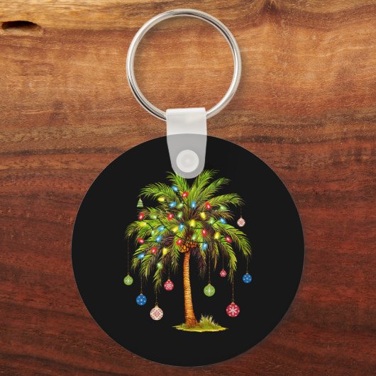 クリスマスパームツリーライトハワイアントロピカルクリスマス キーホルダー (正面)