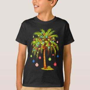 クリスマスパームツリーライトハワイアントロピカルXmas Tシャツ