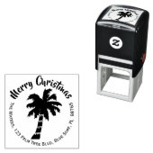 クリスマスパームツリー差出人住所スタンプラウンド セルフインキングスタンプ (インサイチュ)