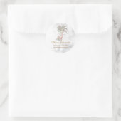 クリスマスパームツリー，プレゼント，ストリングライト，《写真》ぼけ味 ラウンドシール (バッグ)