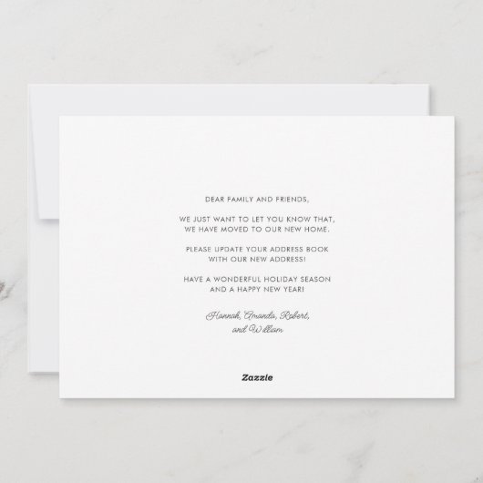 クリスマスパームツリー ホリデー 引っ越しのお知らせ シーズンカード (裏面)