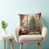 クリスマスパーラーの窓ツリー赤 クッション (椅子)