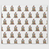 クリスマスパールとペット ラッピングペーパー (フラット)