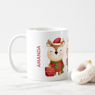 クリスマスパール – トナカイのクマ&ウサギ コーヒーマグカップ