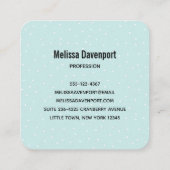 クリスマスパール – トナカイのクマ&ウサギ スクエア名刺 (裏面)