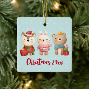 クリスマスパール – トナカイ、クマ&ウサギ セラミックオーナメント