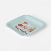 クリスマスパール – トナカイ、クマ&ウサギ ペーパープレート (傾斜あり)