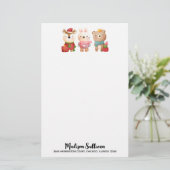 クリスマスパール – トナカイ、クマ&ウサギ 便箋 (スタンド正面)