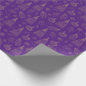 クリスマスパー王室のプル ラッピングペーパー (角)