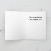 クリスマスヒップホップラッパー雪だるまグリーティングカード シーズンカード (内部)