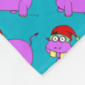 クリスマスヒッポブルーフリースブランケット フリースブランケット (角)