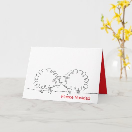 クリスマスヒツジ カード (黄色い花)