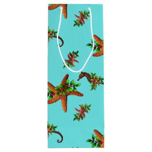 クリスマスヒトデの海の馬 ワインギフトバッグ (裏面)