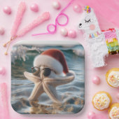 クリスマスヒトデの海 ペーパープレート (パーティー)
