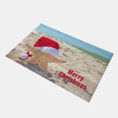 クリスマスヒトデビーチ砂 ドアマット (アングル)