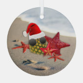 クリスマスヒトデビーチ ガラスオーナメント (裏面)