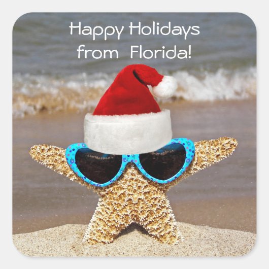 クリスマスヒトデ スクエアシール (正面)