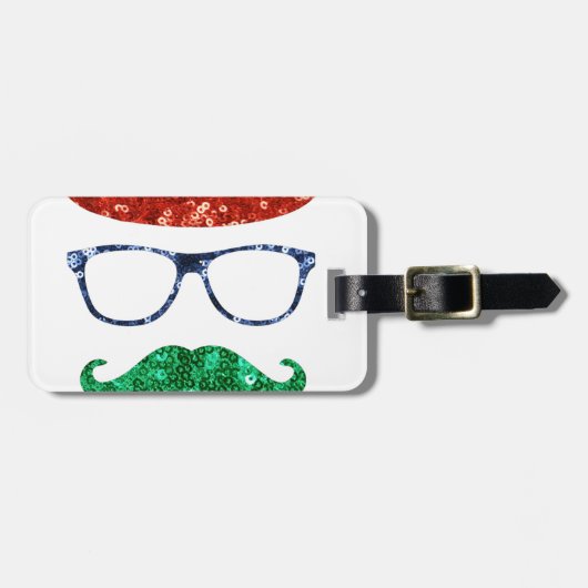 クリスマスヒバの口ひげ ラゲッジタグ (正面横)