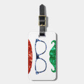 クリスマスヒバの口ひげ ラゲッジタグ (正面縦)