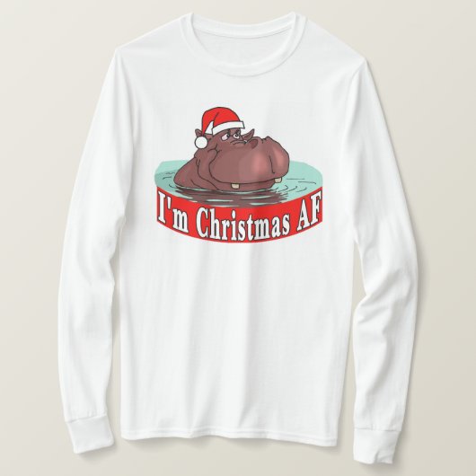 クリスマスヒポタマス Tシャツ (デザイン正面)