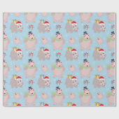クリスマスヒポタムスパターン ラッピングペーパー (フラット)