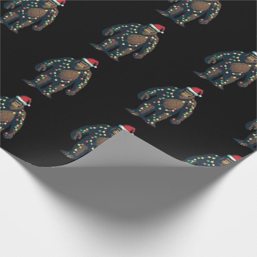 クリスマスビギフットイエティデザイン ラッピングペーパー (角)