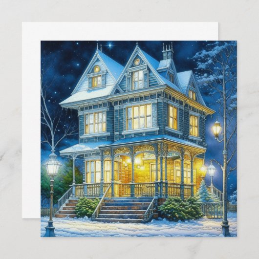 クリスマスビクトリアンに大きな美しい家 (正面/裏面)