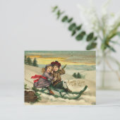 クリスマスビクトリアンのスリディングはがき シーズンポストカード (スタンド正面)